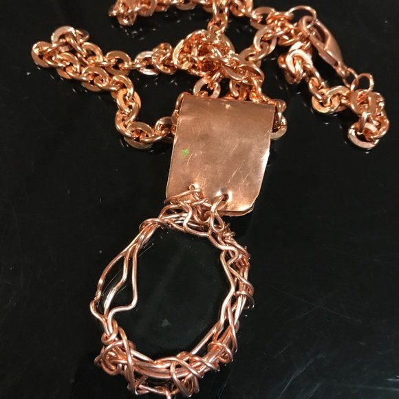 Obsidian Black Copper Heavy Chain Pendant Hip Hop - Picture 4 of 14